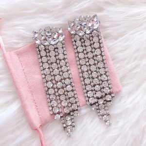 Sexy Rhinestone Silver Flower Chandelier Earrings!